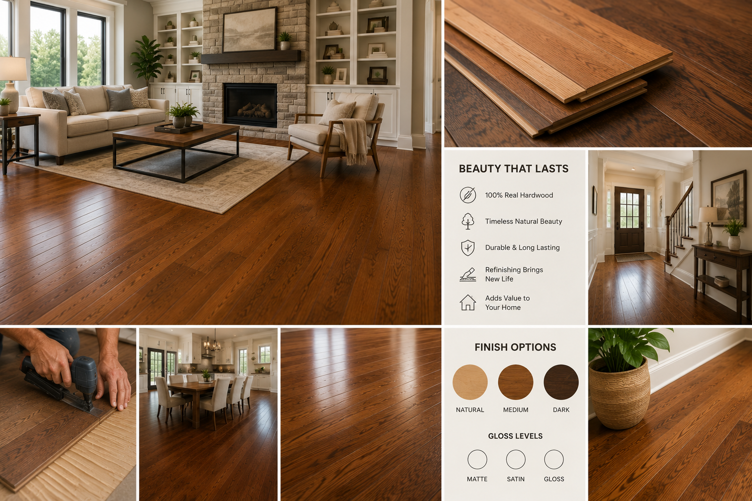 Premium hardwood flooring options for residential homes
