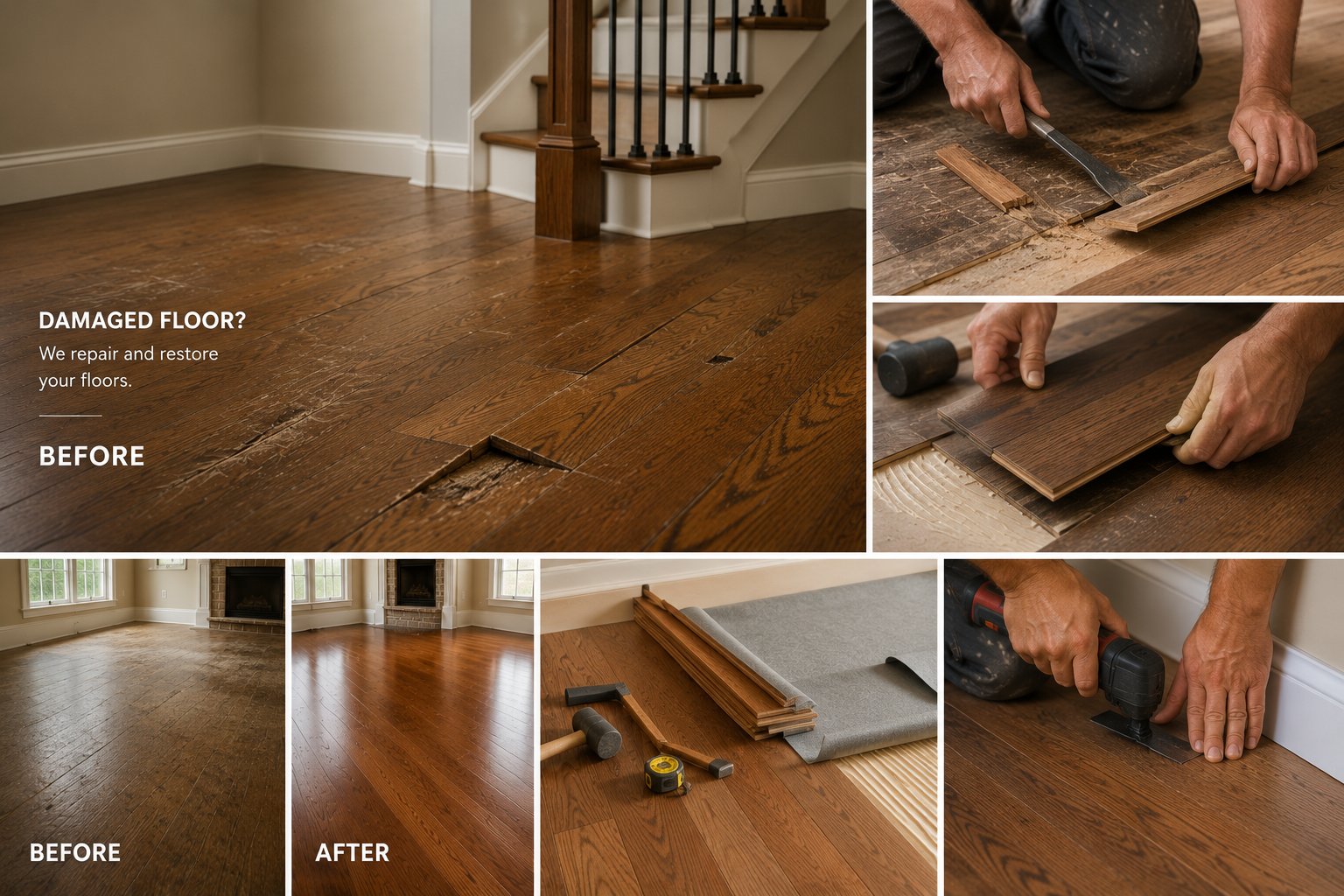 Hardwood floor repair and replacement services