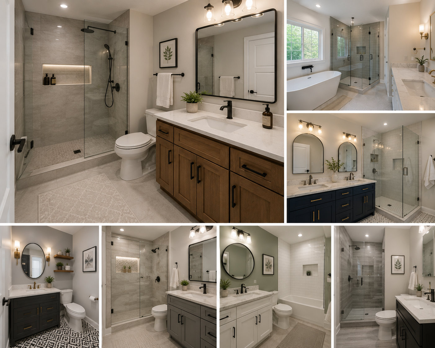 Luxury bathroom remodeling with modern fixtures and finishes