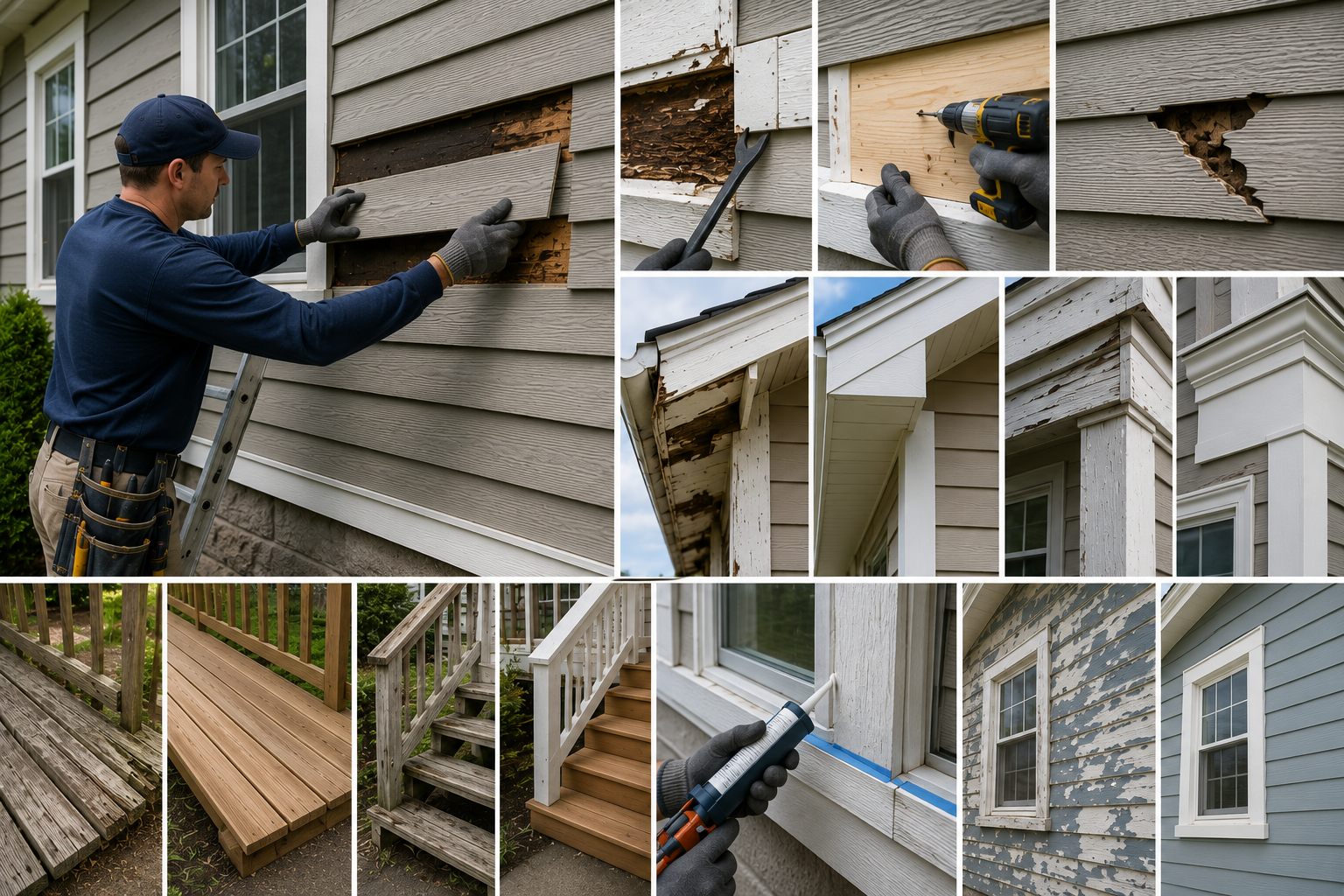Exterior siding and gutter installation for residential homes
