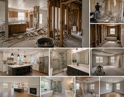 Complete home renovation before and after transformation