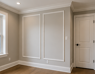 Interior finishing services with custom wall trim and molding