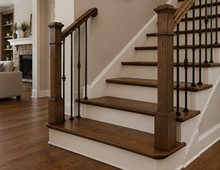 Custom hardwood staircase installation and renovation